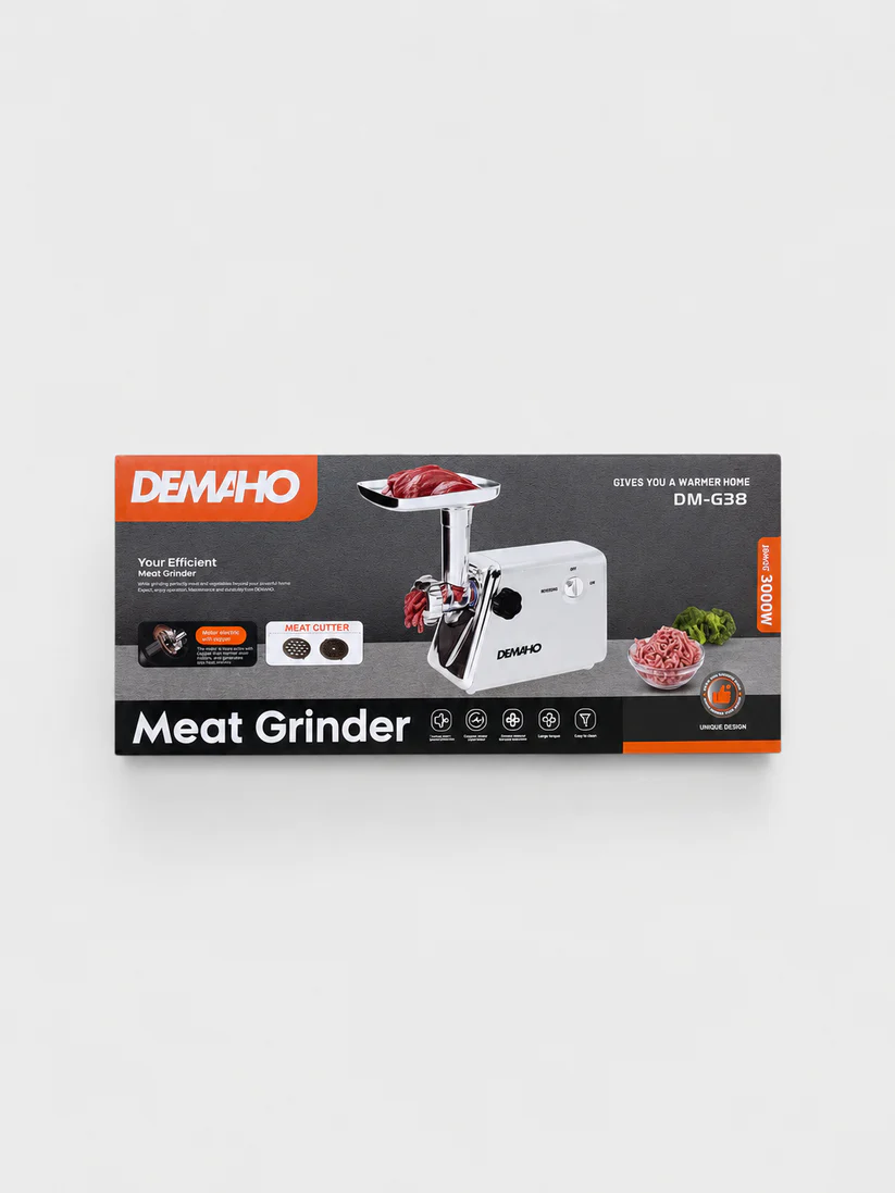 Masina De Carne DEMAHO 3000W – Tocare Rapida, Functie Reverse si Accesorii Pentru Carnati & Kibbe