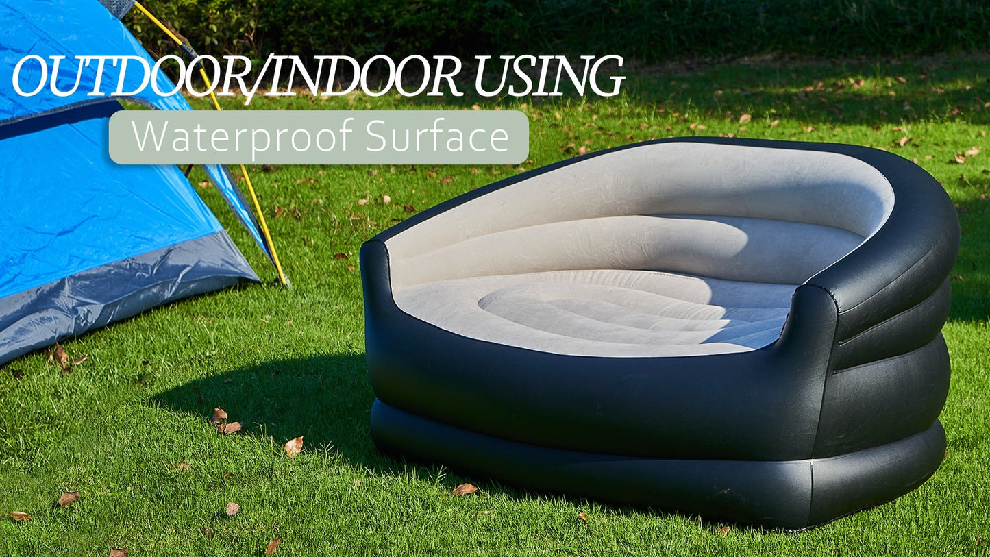 Canapea gonflabila 2 persoane Deluxe flocked confortabila 150kg