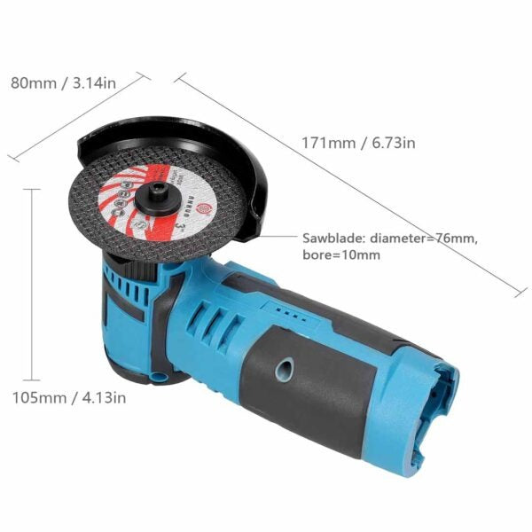 Mini polizor unghiular electric – 2 acumulatori Li-Ion 24V, disc 76mm, accesorii incluse