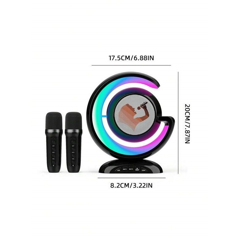 Statie karaoke wireless Smart – cu microfon, boxa portabila si lumini LED RGB