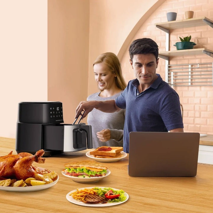 Friteuza airfryer Hoffmans 12L 2400W digitala cu 50 hartii cadou