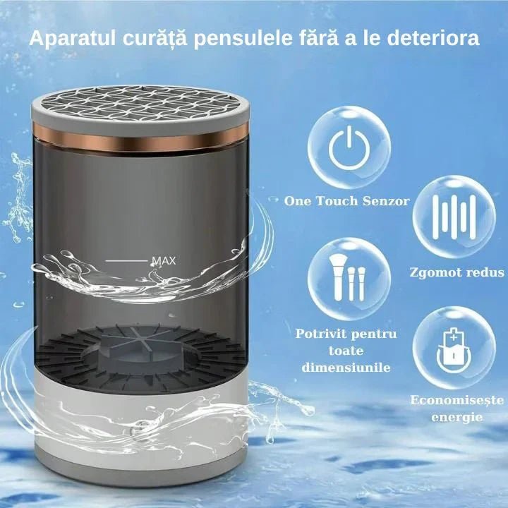 Aparat Curatat Pensule Machiaj 2 in 1, Spalare si Uscare Rapida, USB, 7000 RPM
