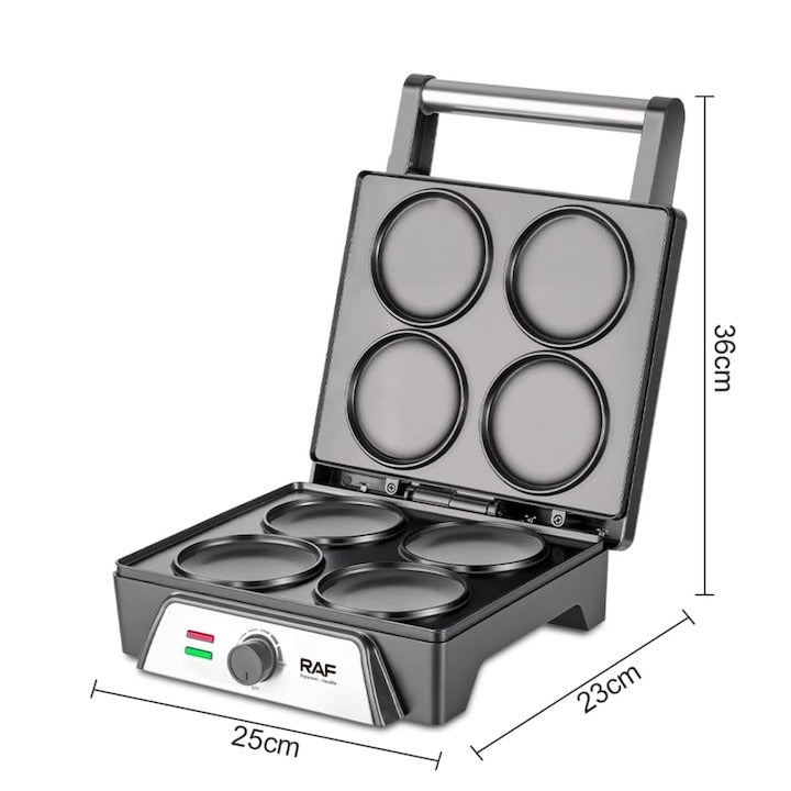 Aparat Clatite/Vafe RAF R.2520 Inox 1600W, Control Temperatura, 320x300x180mm