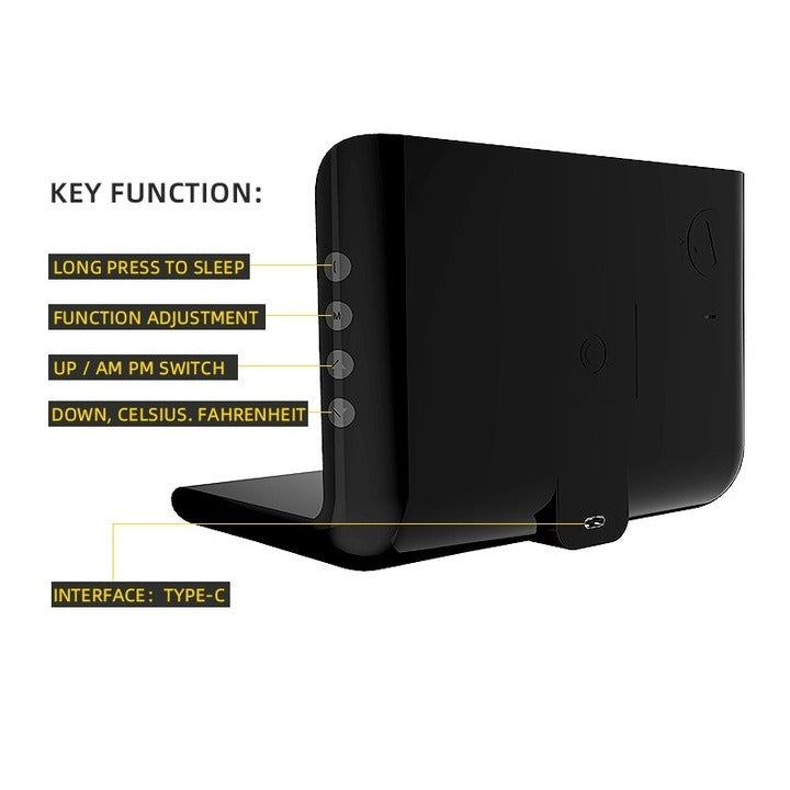Ceas digital LED incarcare wireless alarma temperatura umiditate birou compatibil iOS & Android