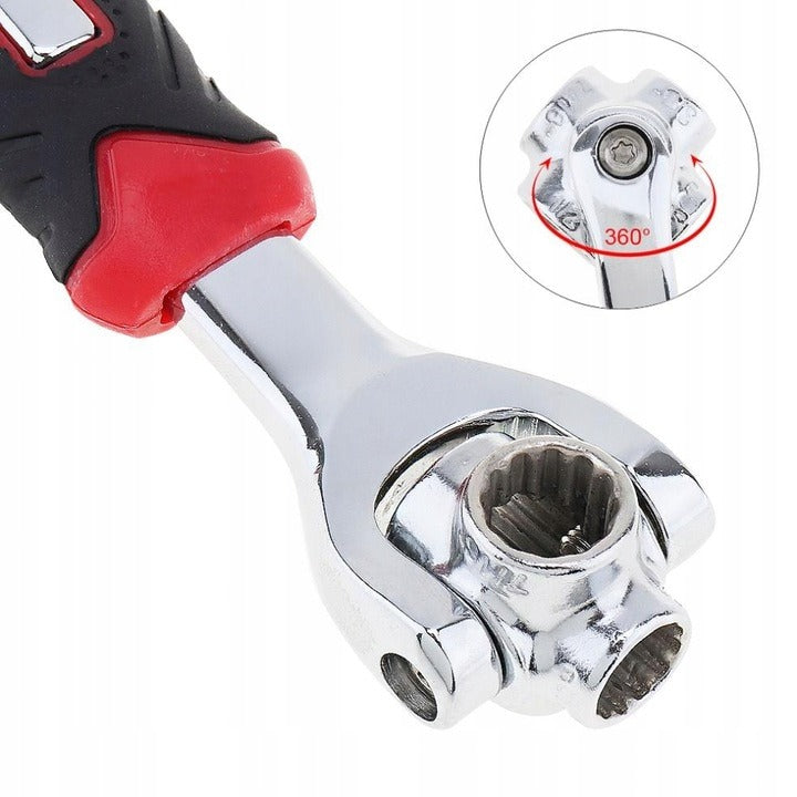 Cheie Tubulara Multifunctionala 48 In 1 Tiger Wrench Universala Cu Cap Rotativ 360 Si Unghi 45°