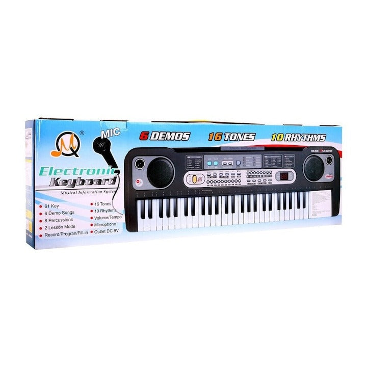 Tastatură–Sintetizator MQ-020UF cu USB, Radio FM, 61 Clape și Microfon