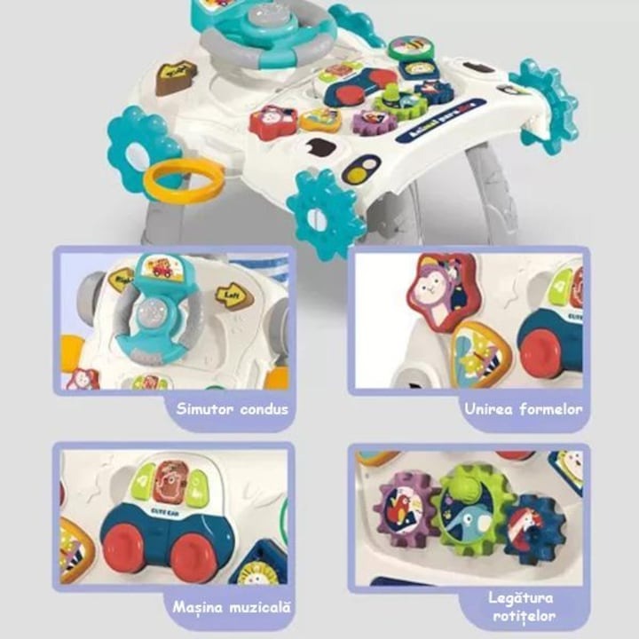 Premergător Antemergător 5 în 1 Multifuncțional cu Trotinetă și Centru de Activități