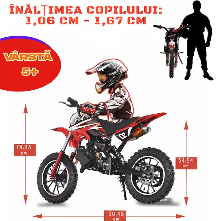 Mini Cross Copii Orion 50CC Automata Cu Frane Disc Si Roti Off Road