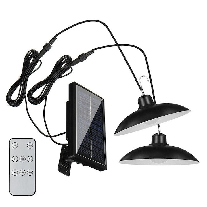 Set 2 lampi solare LED gradina cu telecomanda panou solar IP66