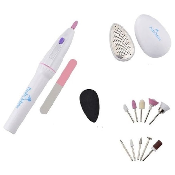 Set Manichiura Pedichiura Pedi Mate Cu 18 Accesorii Pentru Ingrijire Unghii Si Calcaie