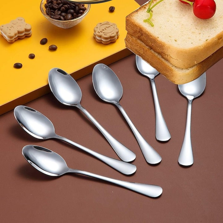 Set tacamuri 24 piese inox argintiu elegant cu cutie cadou