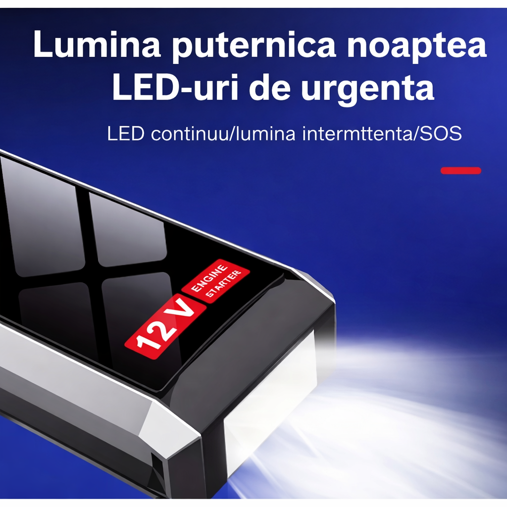 Starter auto 6000mAh power bank 12V cu lanterna LED