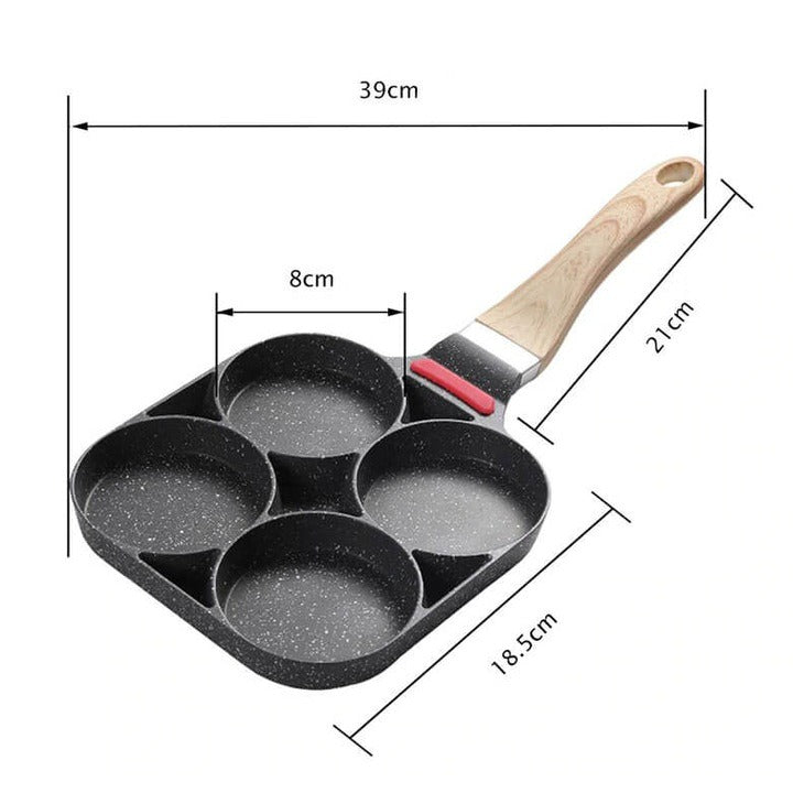 Tigaie antiaderenta 4 compartimente – aliaj aluminiu, Ø32 cm