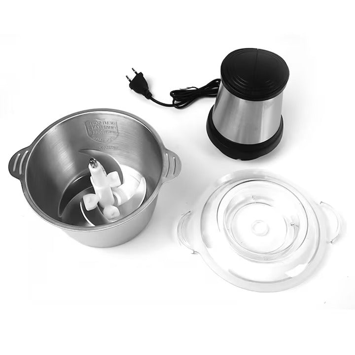 Tocator Electric 3L din Inox cu 4 Lame din Otel Inoxidabil Negru