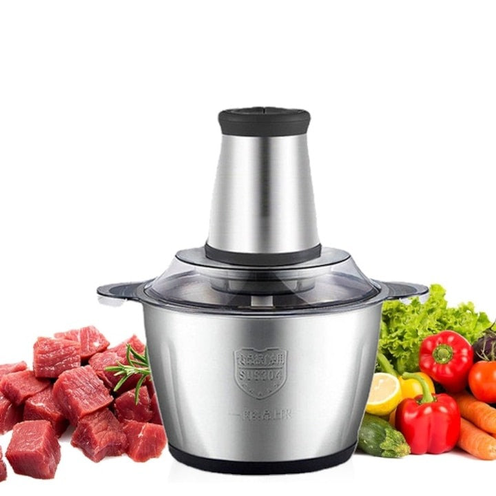 Tocator electric inox 5L cu 4 lame din otel inoxidabil negru