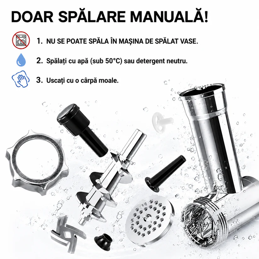 Masina De Carne DEMAHO 3000W – Tocare Rapida, Functie Reverse si Accesorii Pentru Carnati & Kibbe
