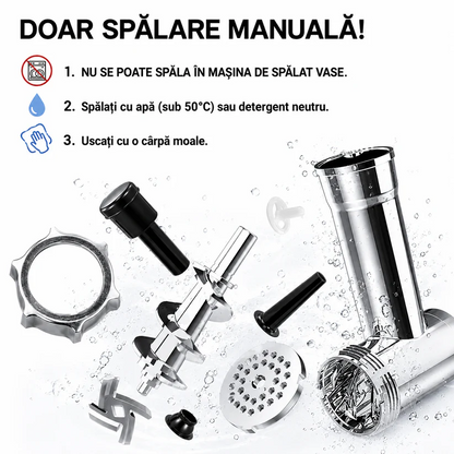 Masina De Carne DEMAHO 3000W – Tocare Rapida, Functie Reverse si Accesorii Pentru Carnati & Kibbe