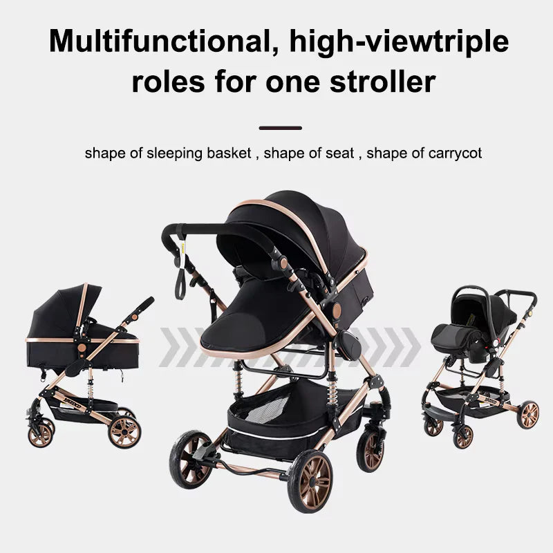 Carucior 3 in 1 pliabil pentru copii