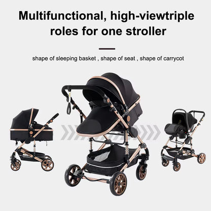 Carucior 3 in 1 pliabil pentru copii
