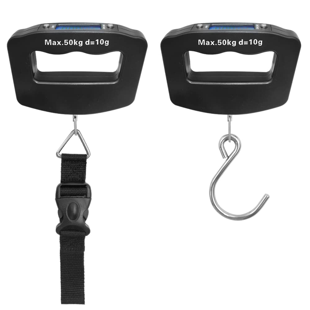 Cantar Digital pentru Bagaje 50KG, Precizie 10g, Afisaj LCD, Portabil, Negru