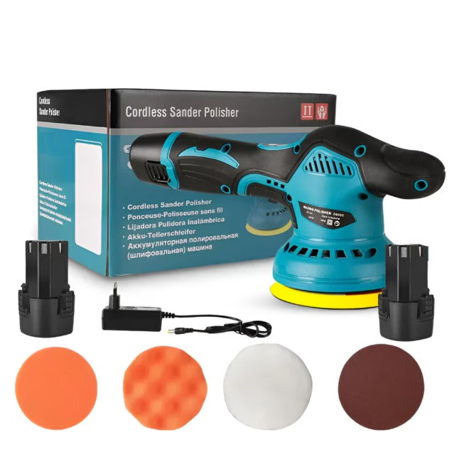 Aparat Polish Auto cu 2 acumulatori 12V, 8 viteze, 2500-5000 rpm, portabil