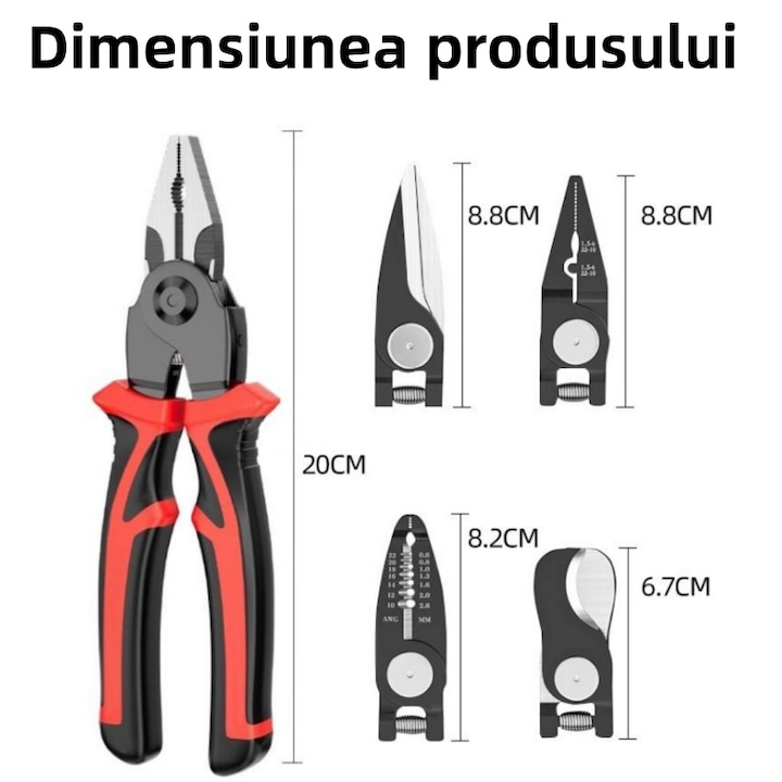 Cleste multifunctional 5 in 1 electrician taiere cabluri sertizare profesional