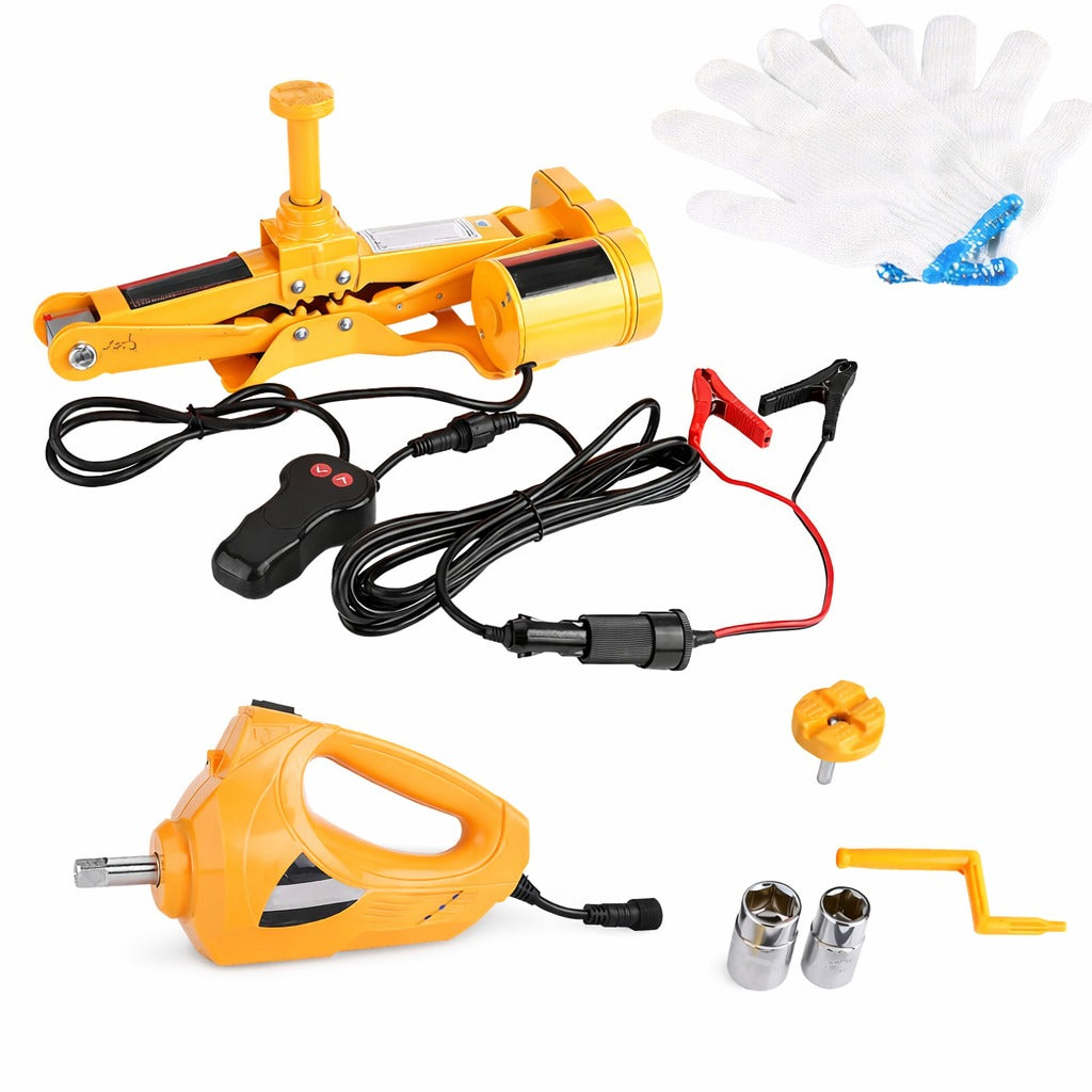 Cric auto electric 3 tone 12V kit complet cu dispozitiv impact