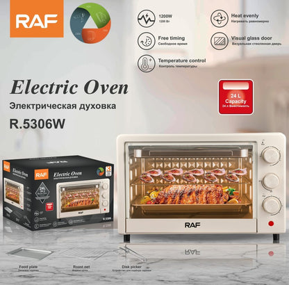 Cuptor electric RAF 18L 1200W crem cu timer + 2 tavi silicon reutilizabile cadou