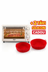 Cuptor electric RAF 18L 1200W crem cu timer + 2 tavi silicon reutilizabile cadou