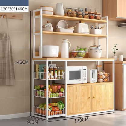 Etajera bucatarie multifunctionala 120x30x146 cm rafturi dulap