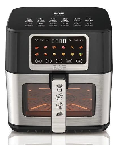 Friteuză cu Aer Cald Airfryer Digitală RAF R.50001 8L 1700W, Fereastră Vizualizare - 50 hartii incluse