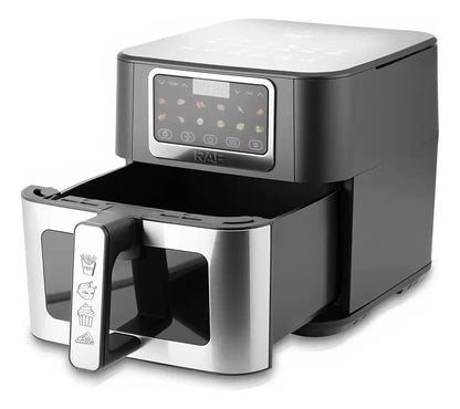 Friteuză cu Aer Cald Airfryer Digitală RAF R.50001 8L 1700W, Fereastră Vizualizare - 50 hartii incluse