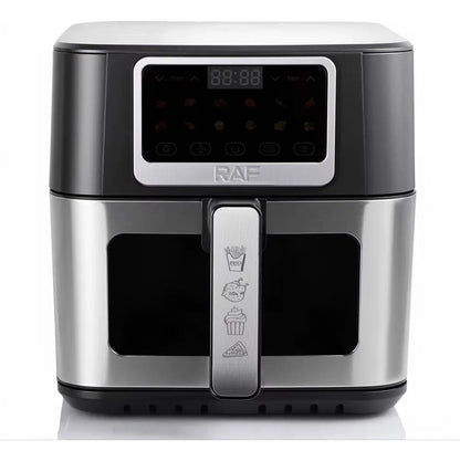 Friteuză cu Aer Cald Airfryer Digitală RAF R.50001 8L 1700W, Fereastră Vizualizare - 50 hartii incluse