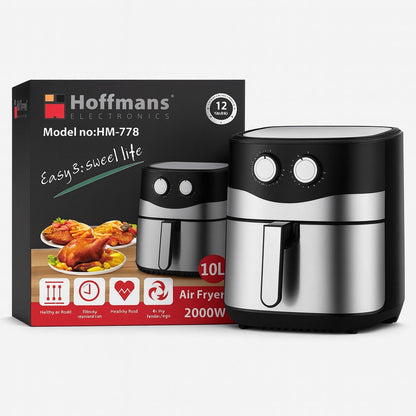 Friteuză cu Aer Cald Airfryer Hoffmans HM-778 10L 2000W - 50 Hârtii Incluse
