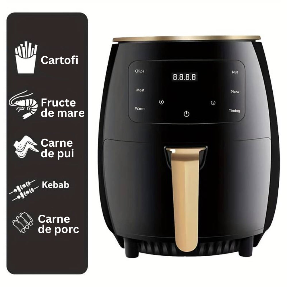 Friteuză cu aer cald Airfryer Leihmann – 3000W, 6L, LCD Touch digital - 50 hartii cadou