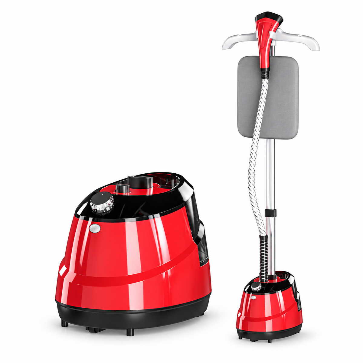 Steamer Vertical Haine Rosu 2000W, Rezervor 2L, 40 g/min, 3 Trepte, Masa de Calcat