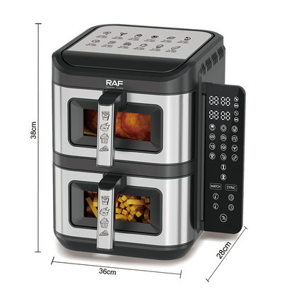 Air fryer dublu RAF R5280 12L 2800W digital 2 compartimente 6L + 6L 100 hartii cadou