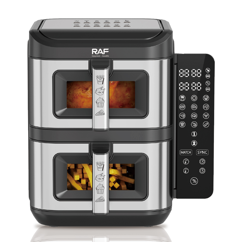 Air fryer dublu RAF R5280 12L 2800W digital 2 compartimente 6L + 6L 100 hartii cadou
