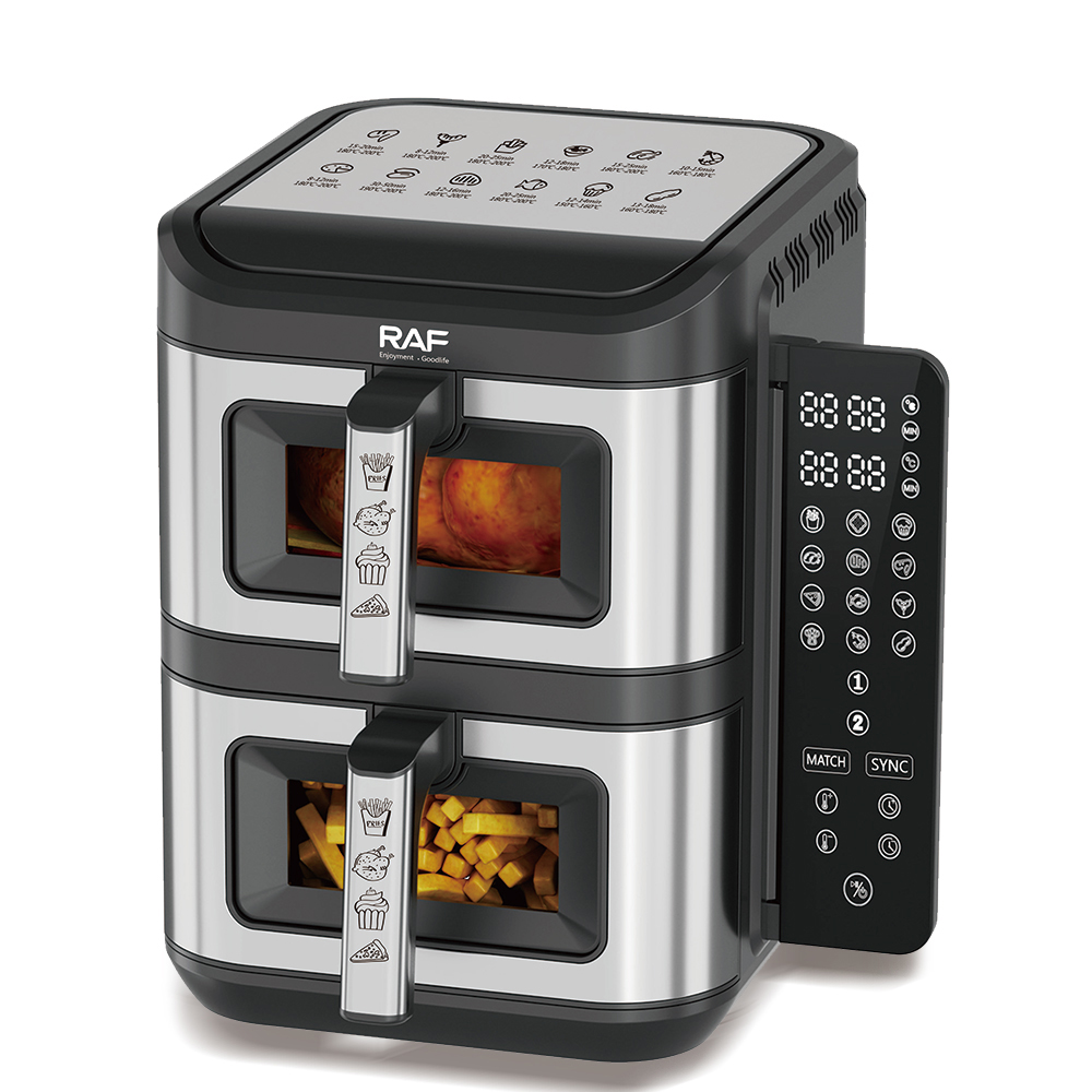 Air fryer dublu RAF R5280 12L 2800W digital 2 compartimente 6L + 6L 100 hartii cadou