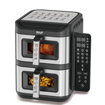 Air fryer dublu RAF R5280 12L 2800W digital 2 compartimente 6L + 6L 100 hartii cadou