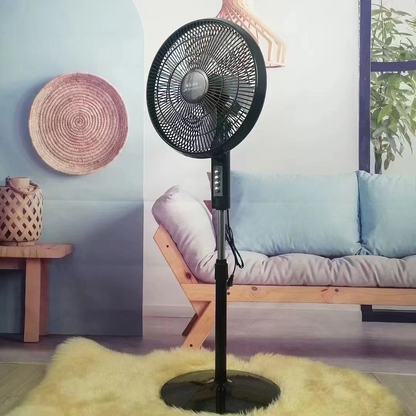 Ventilator cu Picior 16 Inch, 45W, 3 Viteze, Inaltime Reglabila, 5 Pale, Negru