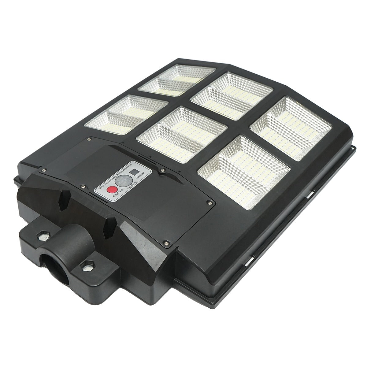 Lampă solară LED 600W cu senzor mișcare, panou 18W, stâlp inclus, LiFePO4, IP65