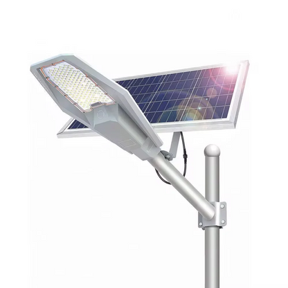 Lampa solara LED stradala 1200W JORTAN cu panou fotovoltaic si telecomanda - stalp inclus