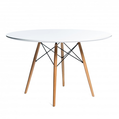 Masa dining rotunda scandinava alba 90x72 cm MDF lemn