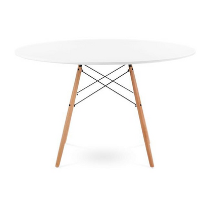 Masa dining rotunda scandinava alba 90x72 cm MDF lemn