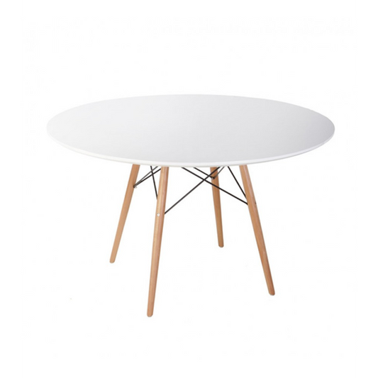 Masa dining rotunda scandinava alba 90x72 cm MDF lemn