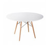 Masa dining rotunda scandinava alba 90x72 cm MDF lemn