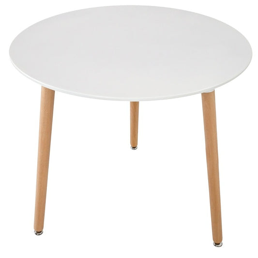 Masa rotunda Salzburg MDF picioare lemn 60x74 cm alba