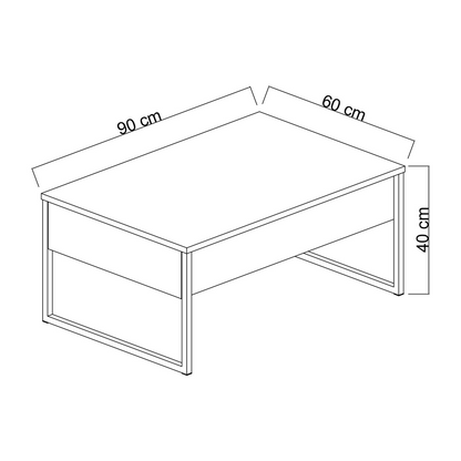 Masuta living cafea moderna alba aurie 90x60x40 cm MDF metal