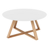 Masuta cafea moderna alba lemn natural 80x39 cm MDF